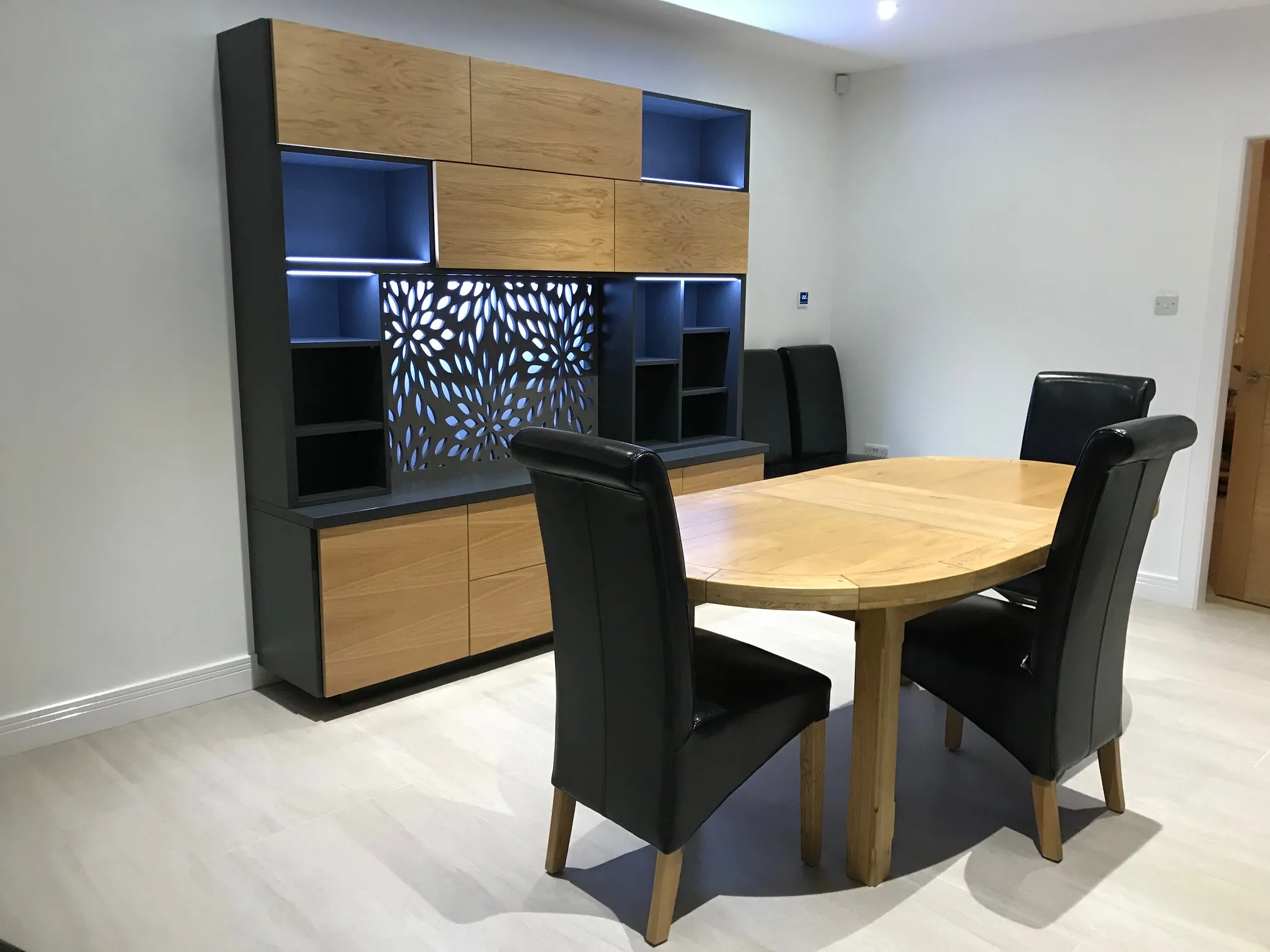 Bespoke media walls designed and installed by Northwich Kitchens in Cheshire